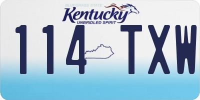 KY license plate 114TXW