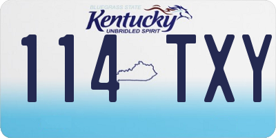 KY license plate 114TXY