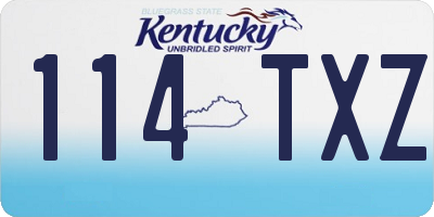 KY license plate 114TXZ