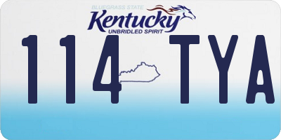 KY license plate 114TYA