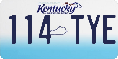 KY license plate 114TYE