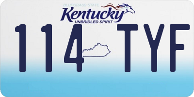 KY license plate 114TYF