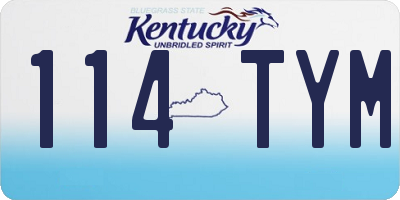 KY license plate 114TYM