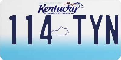 KY license plate 114TYN