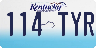 KY license plate 114TYR
