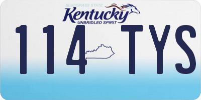 KY license plate 114TYS