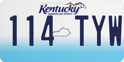 KY license plate 114TYW
