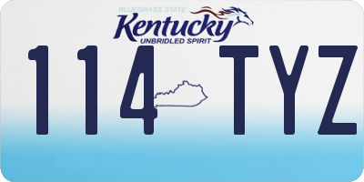 KY license plate 114TYZ