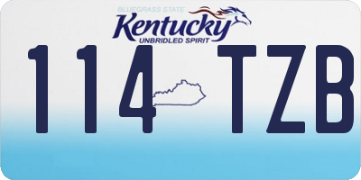 KY license plate 114TZB