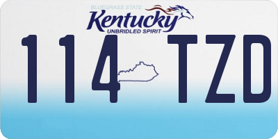 KY license plate 114TZD