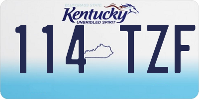 KY license plate 114TZF