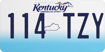 KY license plate 114TZY