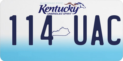 KY license plate 114UAC