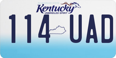 KY license plate 114UAD