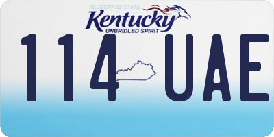 KY license plate 114UAE