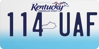 KY license plate 114UAF