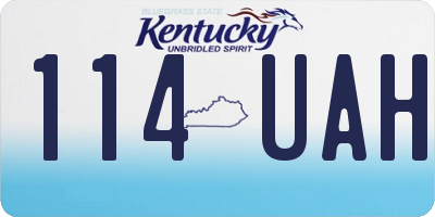 KY license plate 114UAH