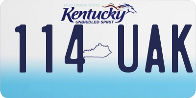 KY license plate 114UAK