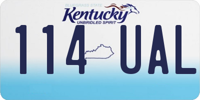 KY license plate 114UAL