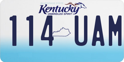 KY license plate 114UAM
