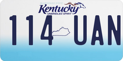 KY license plate 114UAN
