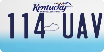 KY license plate 114UAV