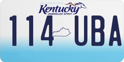 KY license plate 114UBA