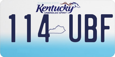 KY license plate 114UBF