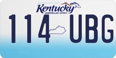 KY license plate 114UBG