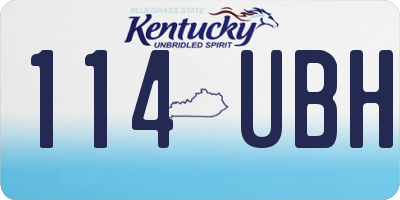 KY license plate 114UBH