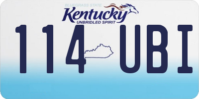KY license plate 114UBI