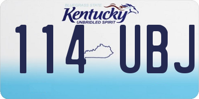 KY license plate 114UBJ