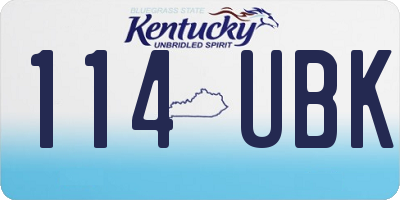 KY license plate 114UBK