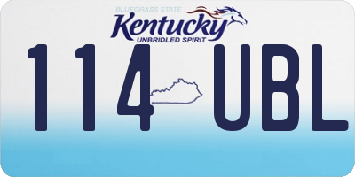 KY license plate 114UBL