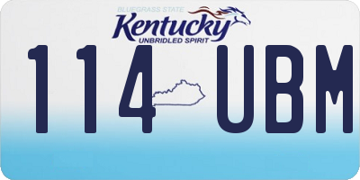 KY license plate 114UBM
