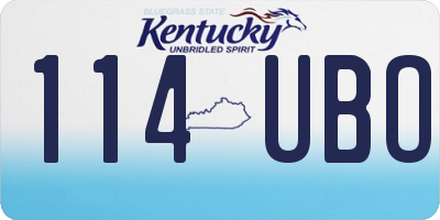 KY license plate 114UBO
