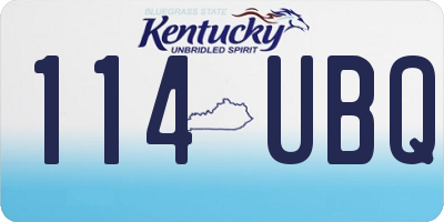 KY license plate 114UBQ