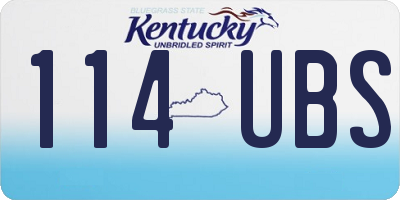 KY license plate 114UBS