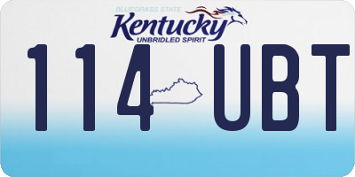 KY license plate 114UBT