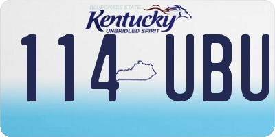 KY license plate 114UBU