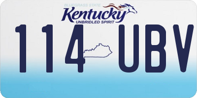 KY license plate 114UBV