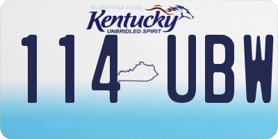 KY license plate 114UBW