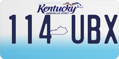 KY license plate 114UBX