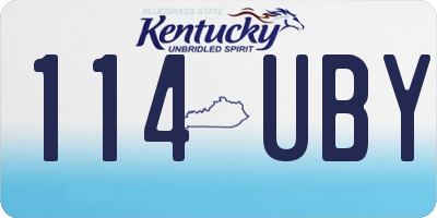 KY license plate 114UBY