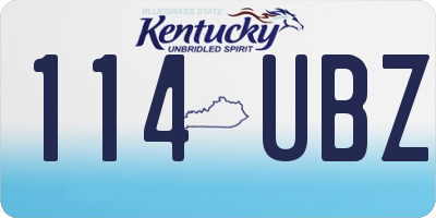 KY license plate 114UBZ