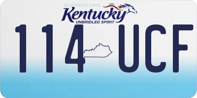 KY license plate 114UCF