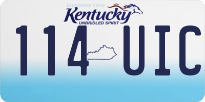 KY license plate 114UIC