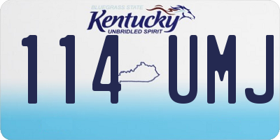 KY license plate 114UMJ