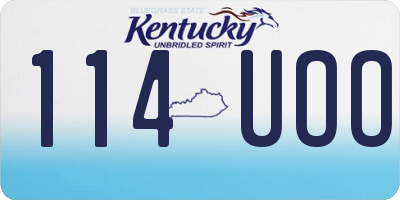 KY license plate 114UOO