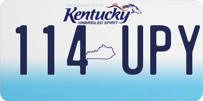 KY license plate 114UPY